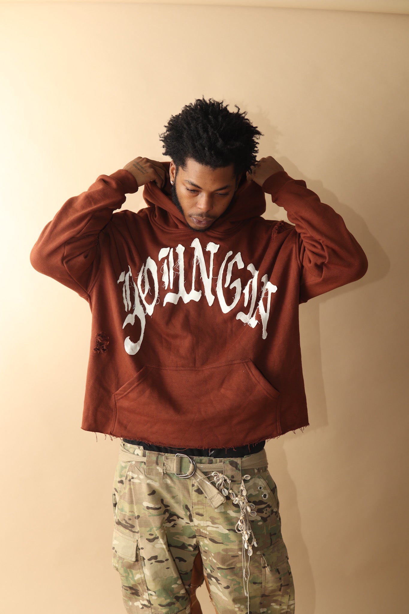 Burnt sienna Brown Youngin Hoodie